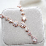 Rose gold Art Deco Backdrop necklace - MONROE - Treasures by Agnes