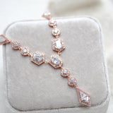 Rose gold Art Deco Backdrop necklace - MONROE - Treasures by Agnes