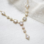 Rose gold Art Deco Backdrop necklace - MONROE - Treasures by Agnes