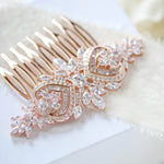 Rose gold Art Deco Bridal hair comb accessory - EMMA - Treasures by Agnes