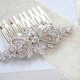Rose gold Art Deco Bridal hair comb accessory - EMMA - Treasures by Agnes
