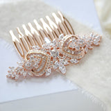 Rose gold Art Deco Bridal hair comb accessory - EMMA - Treasures by Agnes