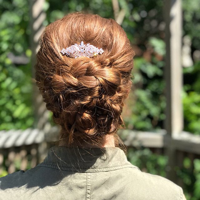 Rose gold Art Deco Bridal hair comb accessory - EMMA - Treasures by Agnes