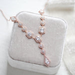 Rose gold Art Deco bridal necklace - MONROE - Treasures by Agnes