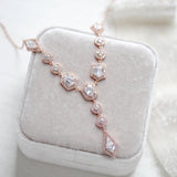 Rose gold Art Deco bridal necklace - MONROE - Treasures by Agnes