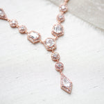 Rose gold Art Deco bridal necklace - MONROE - Treasures by Agnes