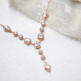 Rose gold Art Deco bridal necklace - MONROE - Treasures by Agnes