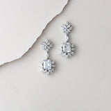 Rose gold Art Deco style Cubic Zirconia chandelier earrings - CLAIRE - Treasures by Agnes