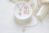 Rose gold backdrop necklace and earrings with pink opal gemstones - DANA - Treasures by Agnes