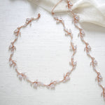 Rose gold Bridal backdrop necklace - APRILLE - Treasures by Agnes