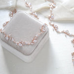 Rose gold Bridal backdrop necklace - APRILLE - Treasures by Agnes