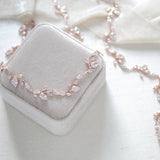 Rose gold Bridal backdrop necklace - APRILLE - Treasures by Agnes