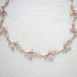 Rose gold Bridal backdrop necklace - APRILLE - Treasures by Agnes