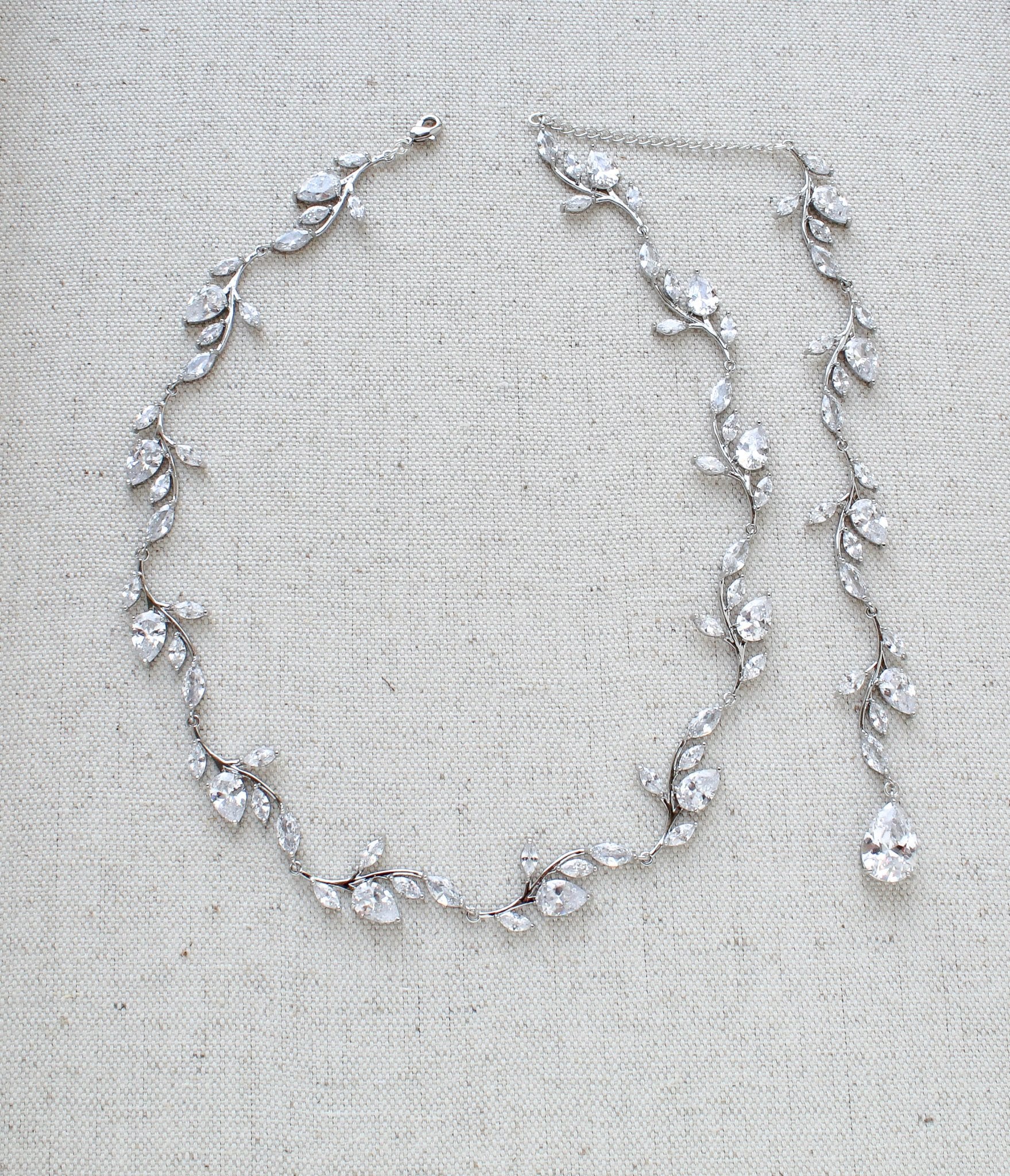 Rose gold Bridal backdrop necklace - APRILLE - Treasures by Agnes