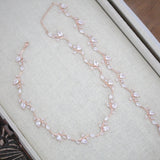 Rose gold Bridal backdrop necklace - APRILLE - Treasures by Agnes