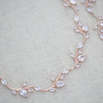 Rose gold Bridal backdrop necklace - APRILLE - Treasures by Agnes