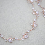 Rose gold Bridal backdrop necklace - APRILLE - Treasures by Agnes