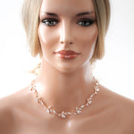Rose gold Bridal backdrop necklace - APRILLE - Treasures by Agnes