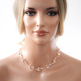 Rose gold Bridal backdrop necklace - APRILLE - Treasures by Agnes