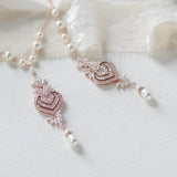 Rose gold Bridal Backdrop necklace - EMMA - Treasures by Agnes