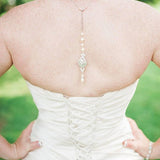 Rose gold Bridal Backdrop necklace - EMMA - Treasures by Agnes