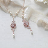 Rose gold Bridal Backdrop necklace - EMMA - Treasures by Agnes
