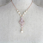 Rose gold Bridal Backdrop necklace - EMMA - Treasures by Agnes