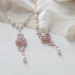Rose gold Bridal Backdrop necklace - EMMA - Treasures by Agnes