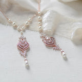 Rose gold Bridal Backdrop necklace - EMMA - Treasures by Agnes