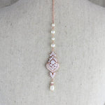 Rose gold Bridal Backdrop necklace - EMMA - Treasures by Agnes
