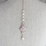 Rose gold Bridal Backdrop necklace - EMMA - Treasures by Agnes
