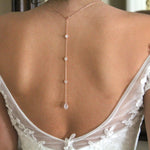 Rose gold Bridal backdrop necklace - LEXI - Treasures by Agnes