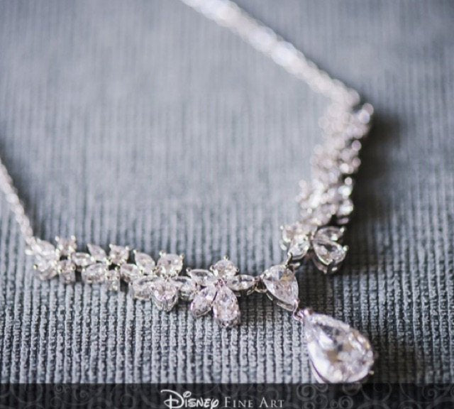 Rose gold Bridal backdrop necklace - LEXI - Treasures by Agnes