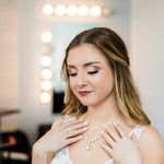 Rose gold Bridal backdrop necklace - LEXI - Treasures by Agnes