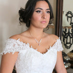 Rose gold Bridal backdrop necklace - LEXI - Treasures by Agnes