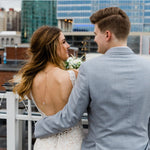 Rose gold Bridal backdrop necklace - LEXI - Treasures by Agnes