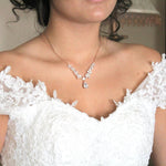 Rose gold Bridal backdrop necklace - LEXI - Treasures by Agnes