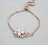 Rose gold bridal bracelet, Simple adjustable slide bracelet MIA - Treasures by Agnes