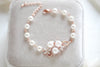 Rose gold Bridal bracelet with pearls MIA - Treasures by Agnes