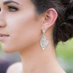 Rose gold Bridal chandelier earrings EMILY - Treasures by Agnes