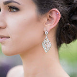 Rose gold Bridal chandelier earrings EMILY - Treasures by Agnes