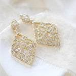 Rose gold Bridal chandelier earrings EMILY - Treasures by Agnes