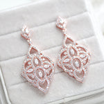 Rose gold Bridal chandelier earrings EMILY - Treasures by Agnes