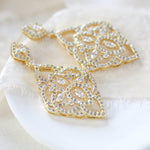 Rose gold Bridal chandelier earrings EMILY - Treasures by Agnes