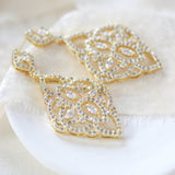 Rose gold Bridal chandelier earrings EMILY - Treasures by Agnes