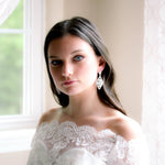 Rose gold Bridal chandelier earrings EMILY - Treasures by Agnes
