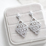 Rose gold Bridal chandelier earrings EMILY - Treasures by Agnes