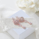 Rose gold Bridal chandelier earrings EMMA - Treasures by Agnes