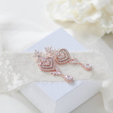 Rose gold Bridal chandelier earrings EMMA - Treasures by Agnes