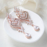 Rose gold Bridal chandelier earrings EMMA - Treasures by Agnes